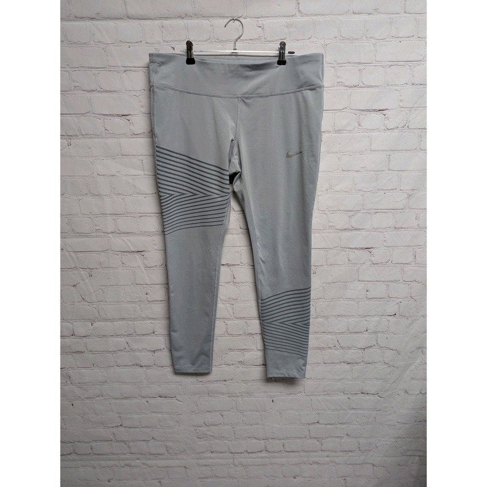 Nike Womens Epic Run 3M Reflective Leggings XL High Rise 856682012 Grey NWOT 301